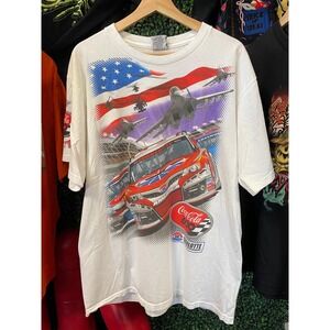 vtg y2k COCA-COLA 600 NASCAR T-shirt large // racing 2013 motorspeedway indy aop